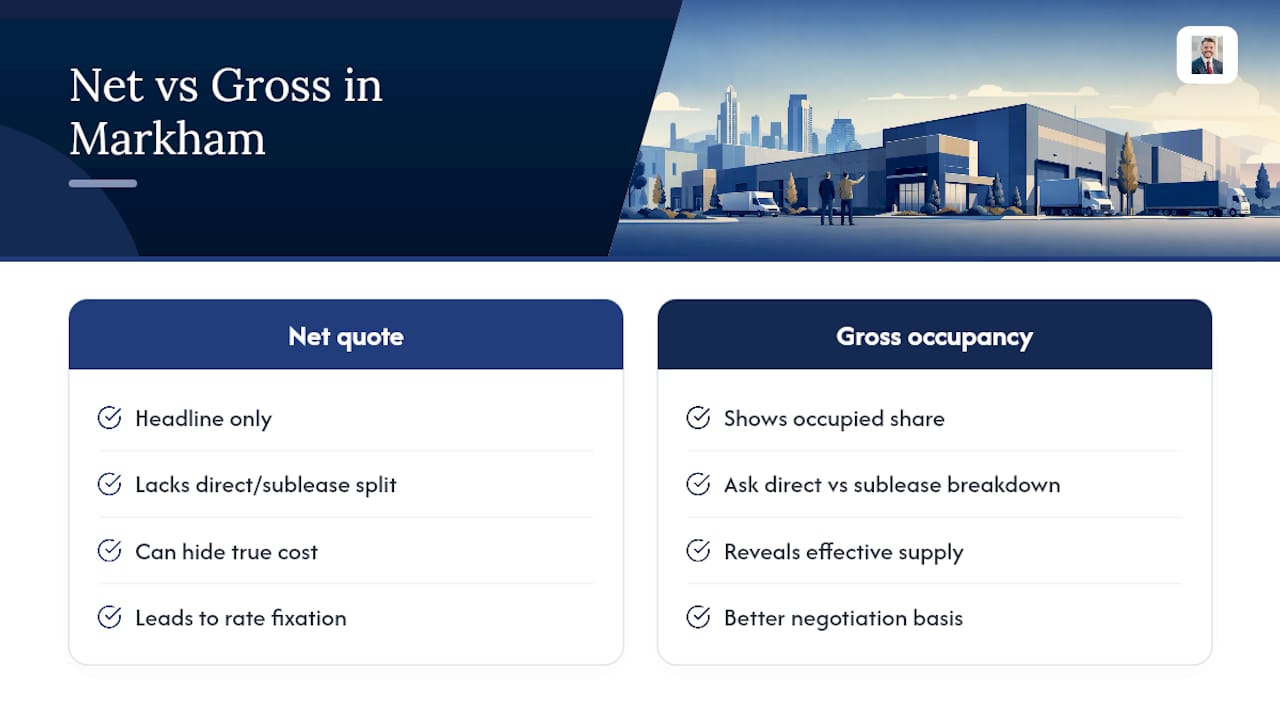 Net gross direct sublease cost comparison