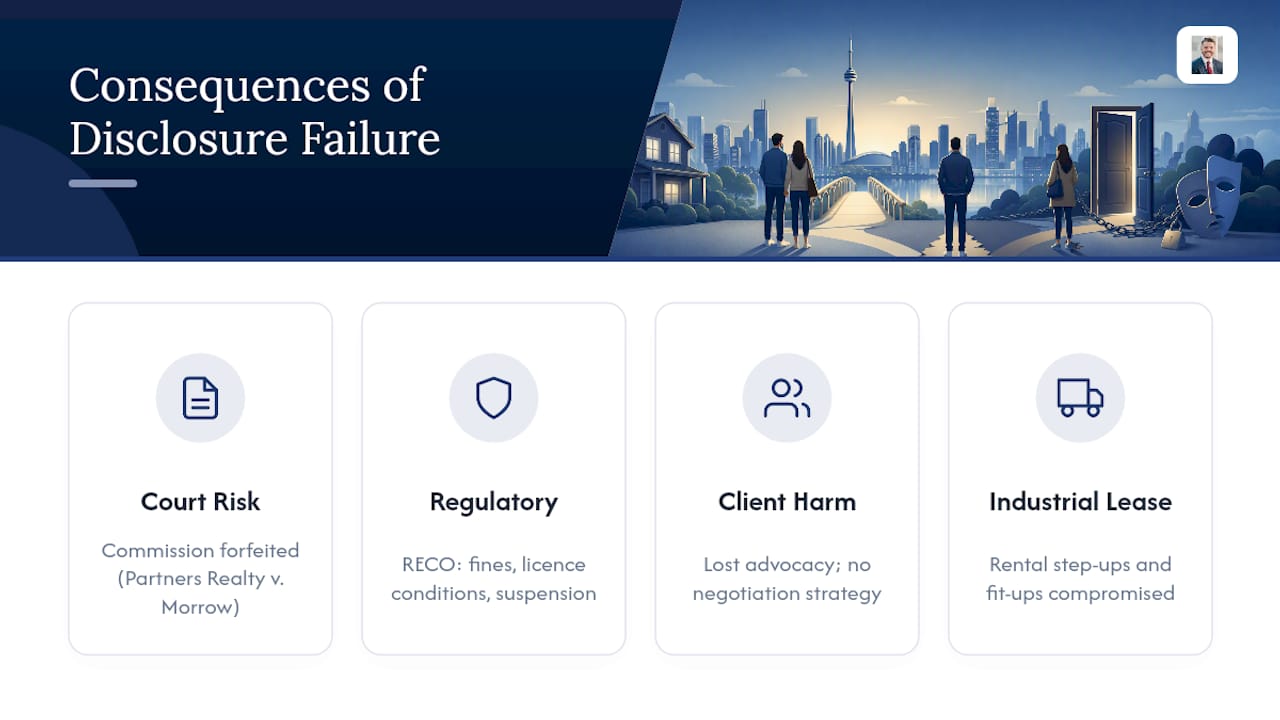 What happens when disclosure fails: risks and legal consequences — overview diagram
