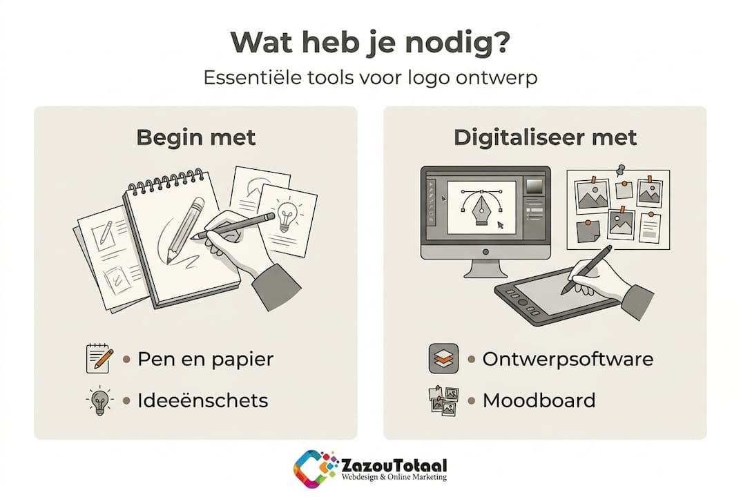Infographic: handige tools en praktische stappen voor het ontwerpen van een logo