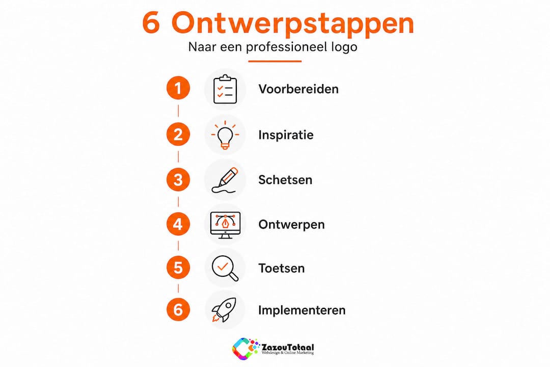 Infographic: in 6 stappen naar een sterk logo en een herkenbare huisstijl