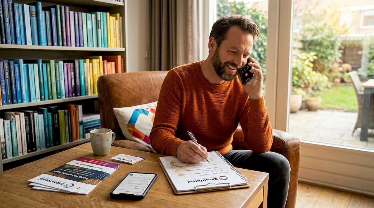Man haalt klantervaring op tijdens telefoongesprek