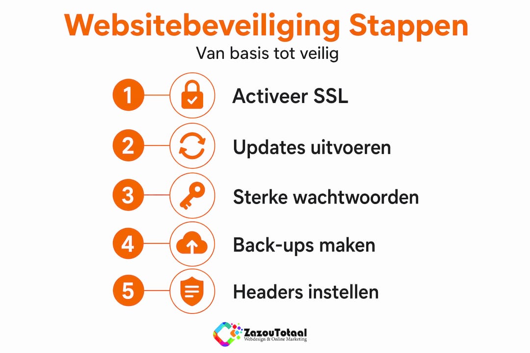 Infographic: in vijf stappen naar een veilige website