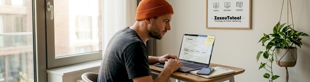 Voorbeelden van webpagina structuren voor ondernemers 1 Freelancer zet een overzichtelijke websitestructuur op