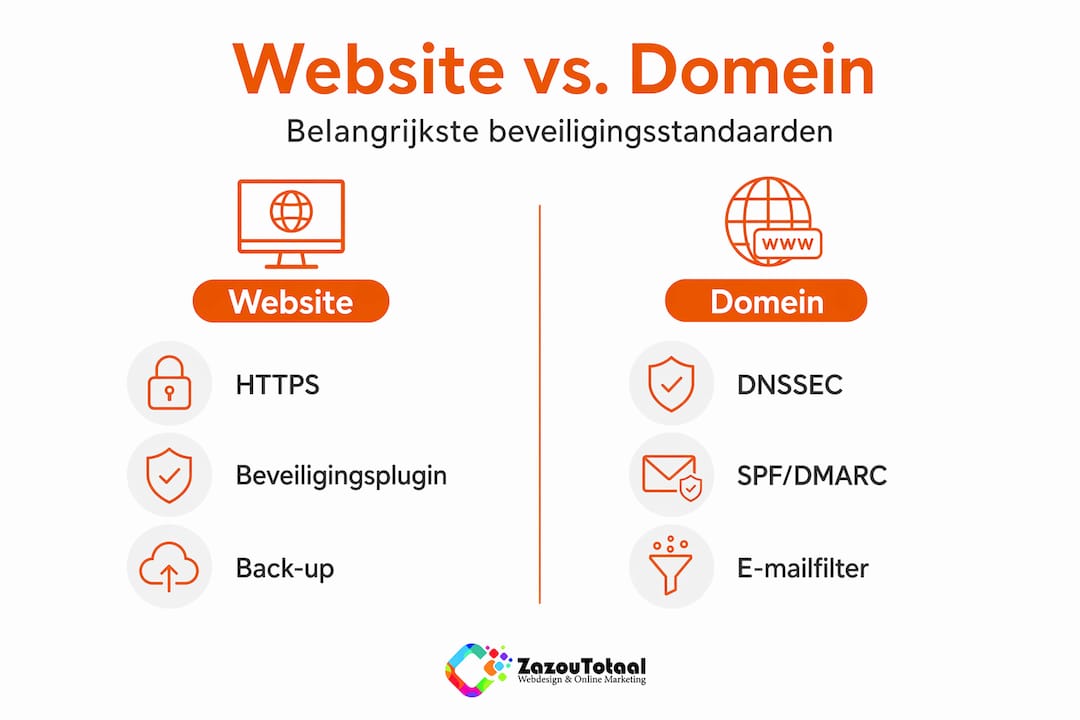 Infographic over hoe je jouw website en domeinnaam optimaal kunt beveiligen
