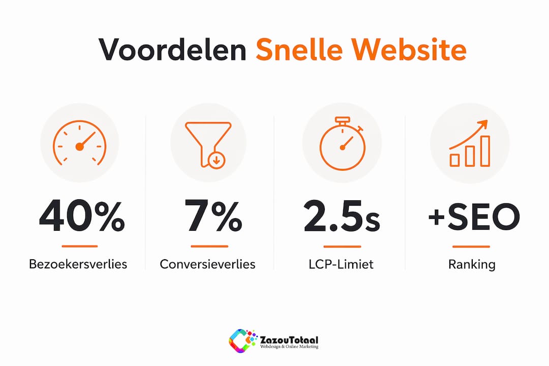 Overzichtelijke infographic met de belangrijkste cijfers over websitesnelheid