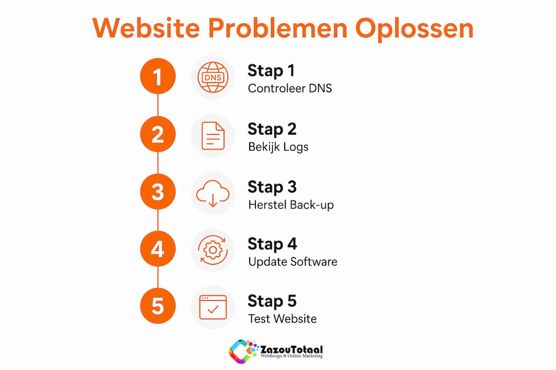 Infographic: in een paar stappen jouw websiteproblemen oplossen