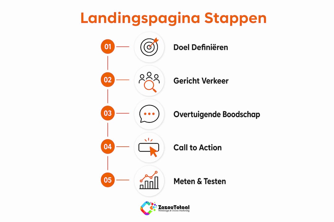 Infographic: een effectieve landingspagina opbouwen in duidelijke stappen