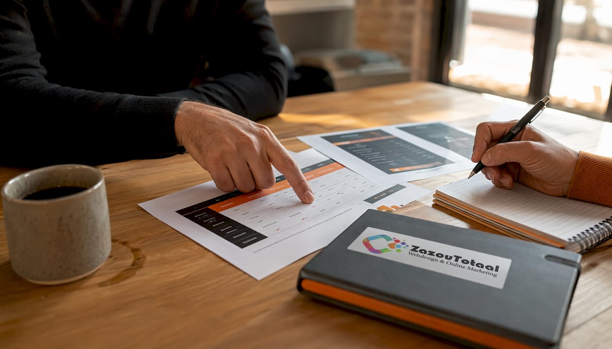 Webdevelopment brochures naast elkaar leggen en goed vergelijken