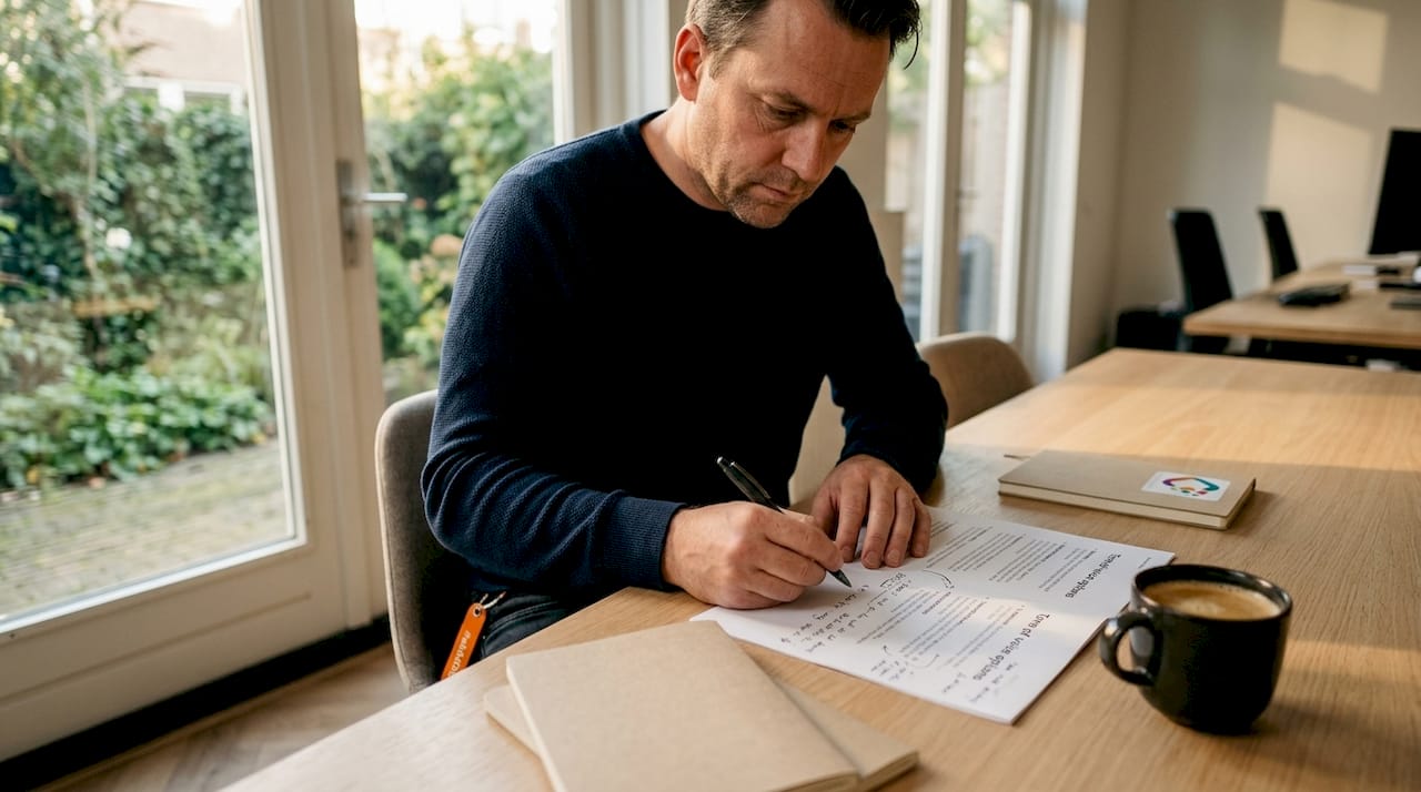 Man bekijkt verschillende opties voor de toon van de homepage