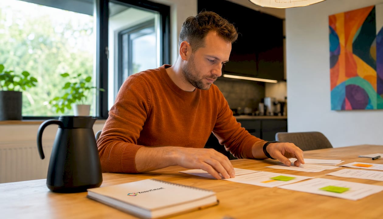 Handen sorteren aantekeningen over schrijfstijl