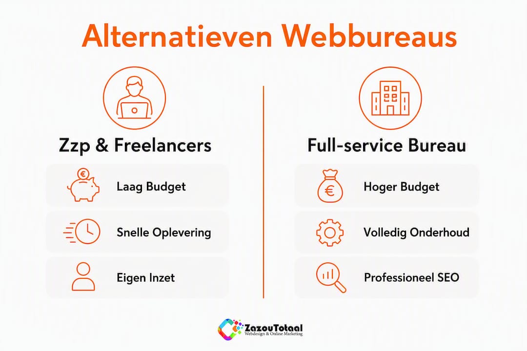 Infographic: zzp’er of full-service bureau – wat past het beste bij jou?