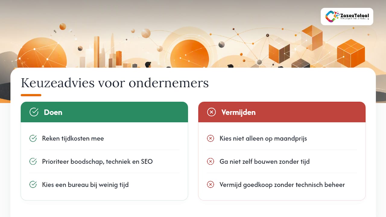 Wat ik ondernemers altijd adviseer bij deze keuze — overview diagram