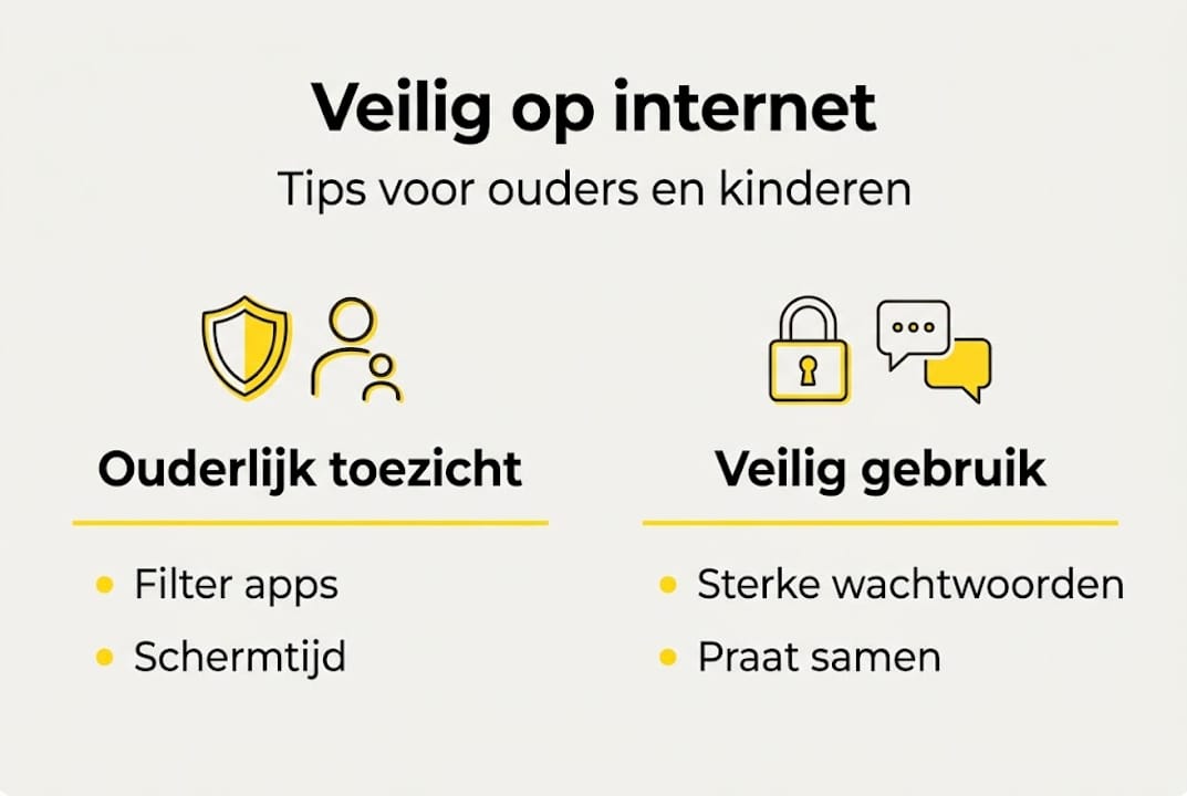Infographic: tips voor veilig internetgebruik door kinderen