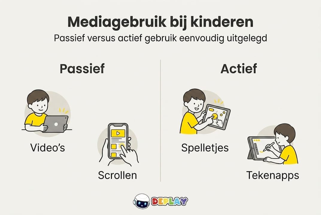 Infographic: het verschil tussen passief en actief mediagebruik