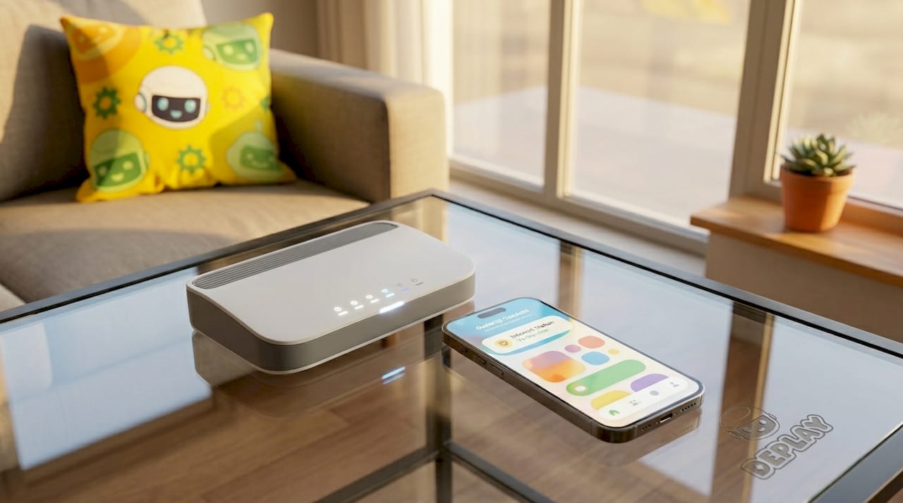 Een router en smartphone uitgerust met een ouderlijk toezicht app