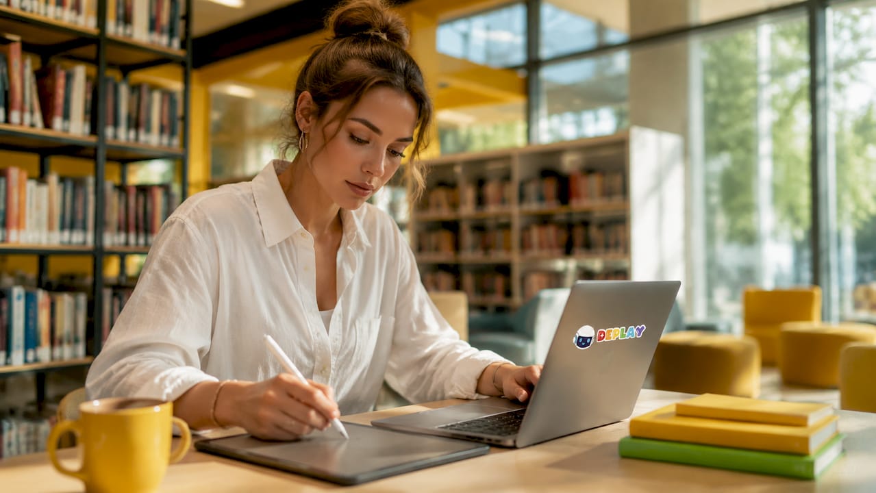 Een docente zet AI-gestuurde leermiddelen in om haar lessen te verrijken.