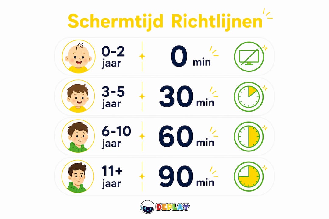 Infographic: schermtijd-advies per leeftijd