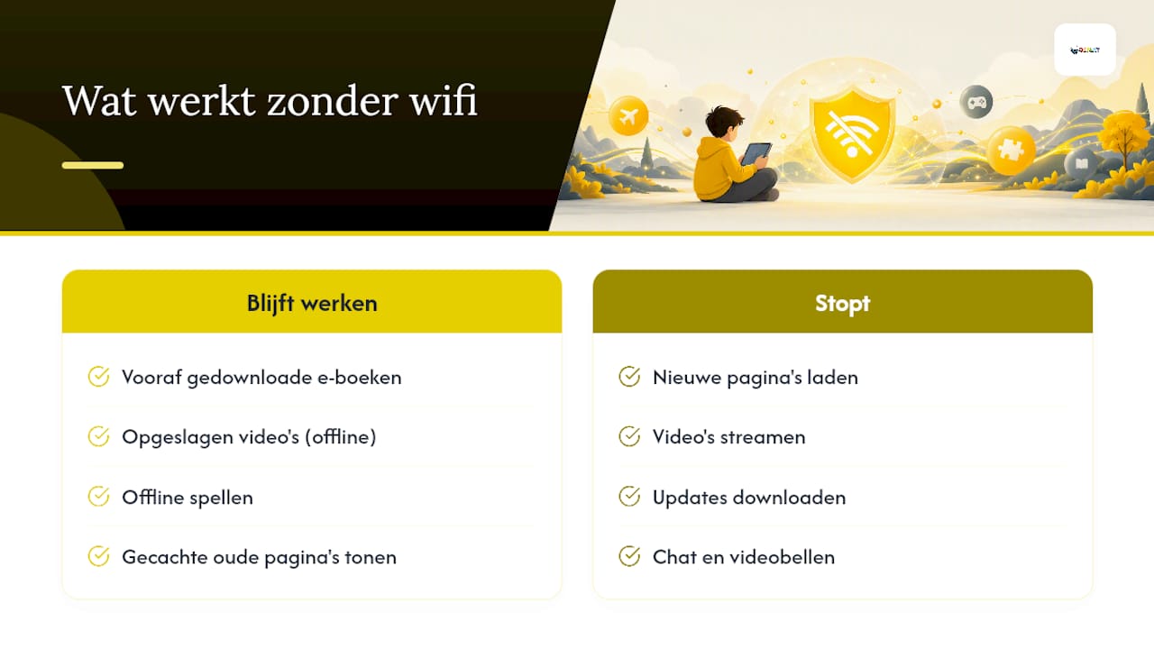 Functies die ook zonder wifi werken