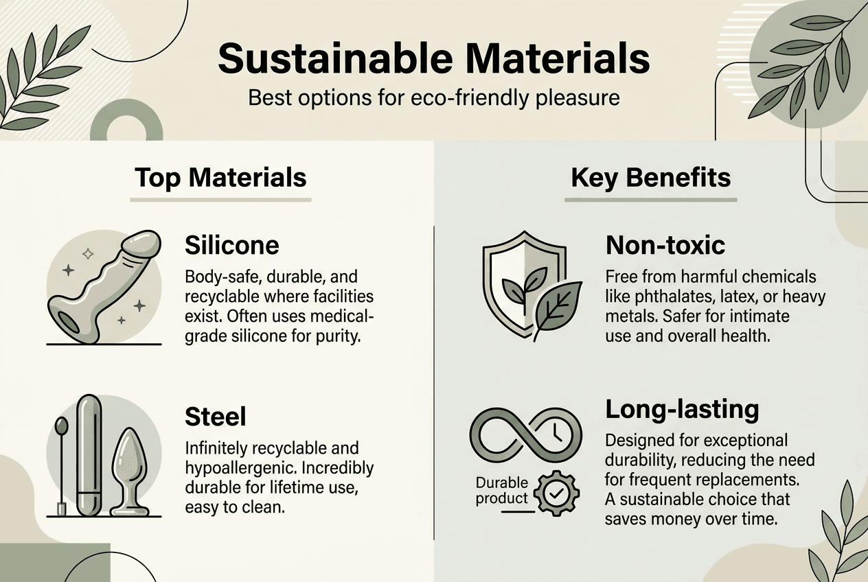 Infographic comparing eco-friendly toy materials and benefits