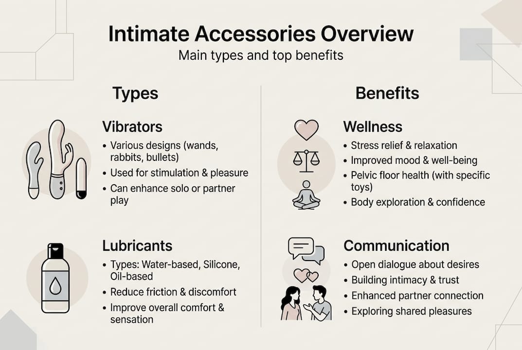 Infographic summarizing main types and benefits