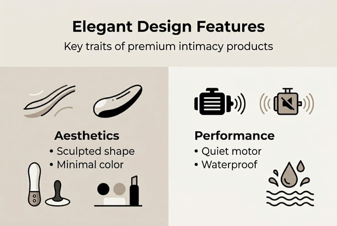 Infographic showing elegant design features and performance