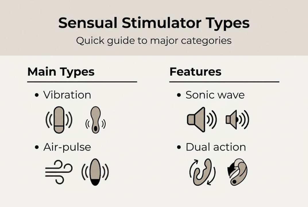 Infographic showing sensual stimulator types overview