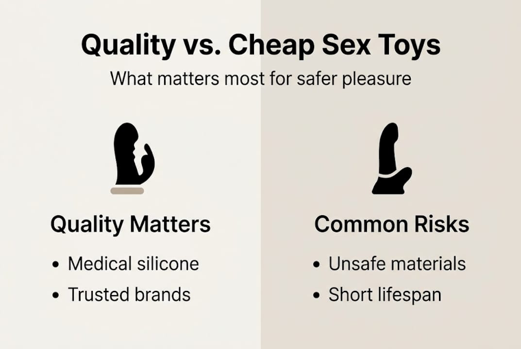 Infographic showing benefits and risks of toy quality