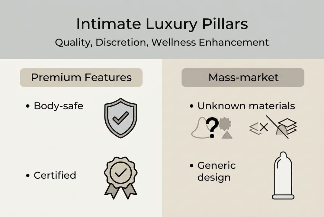 Infographic comparing luxury and mass-market features