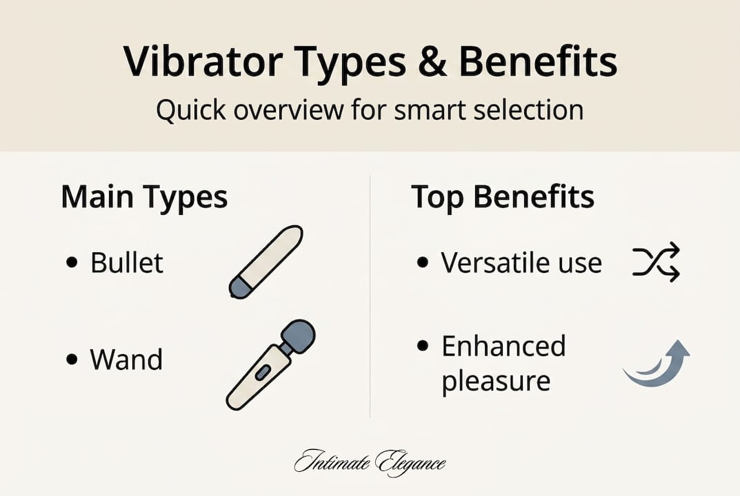 Infographic showing vibrator types and benefits