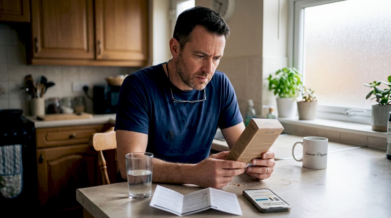 Man inspecting product packaging for materials