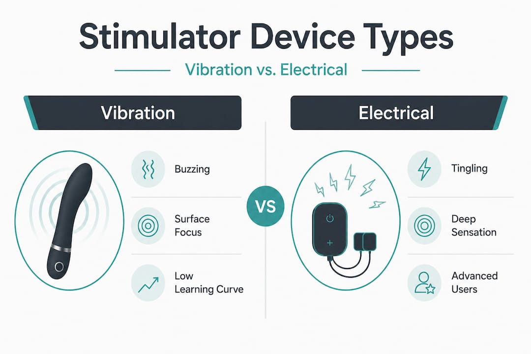 Infographic comparing vibration and electrical devices