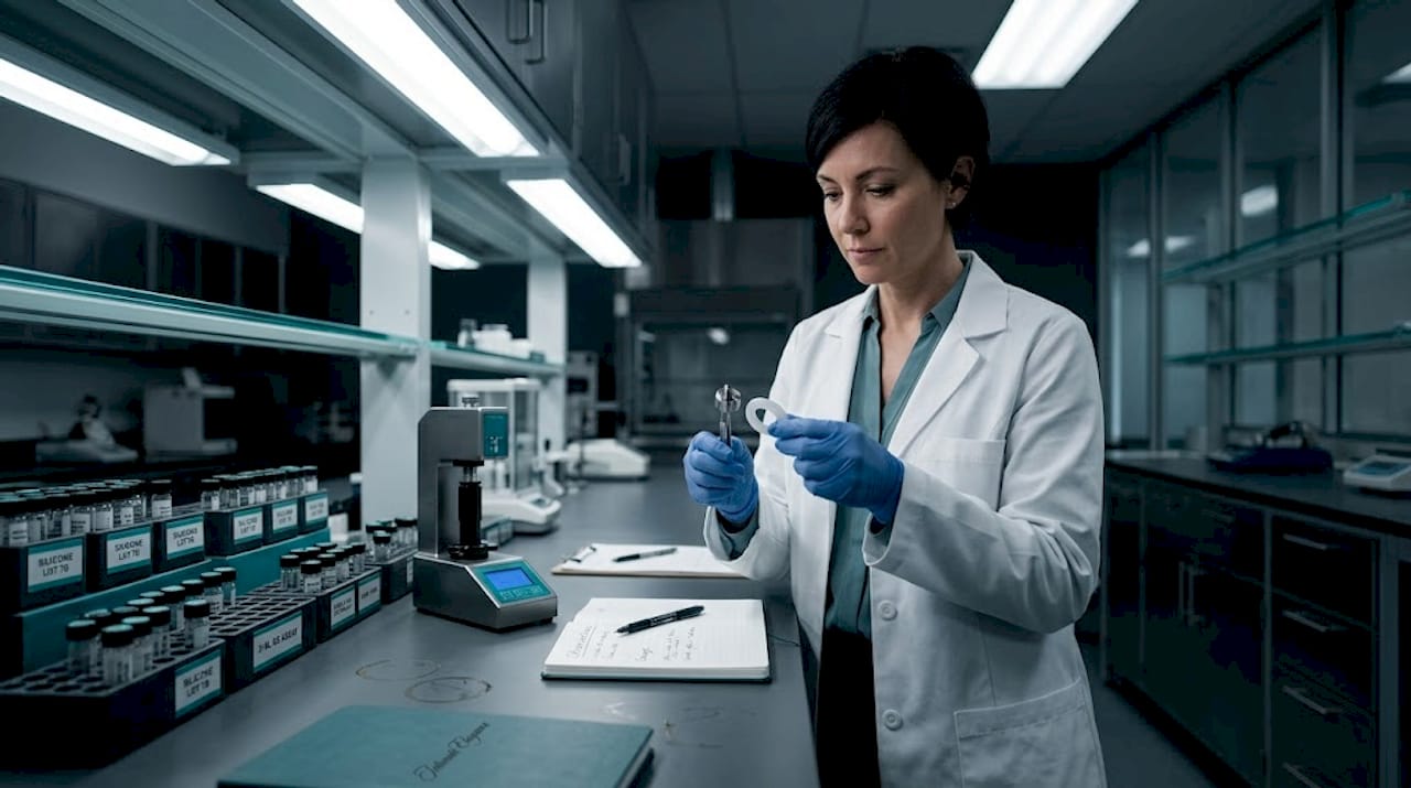 Quality control testing silicone and steel for products