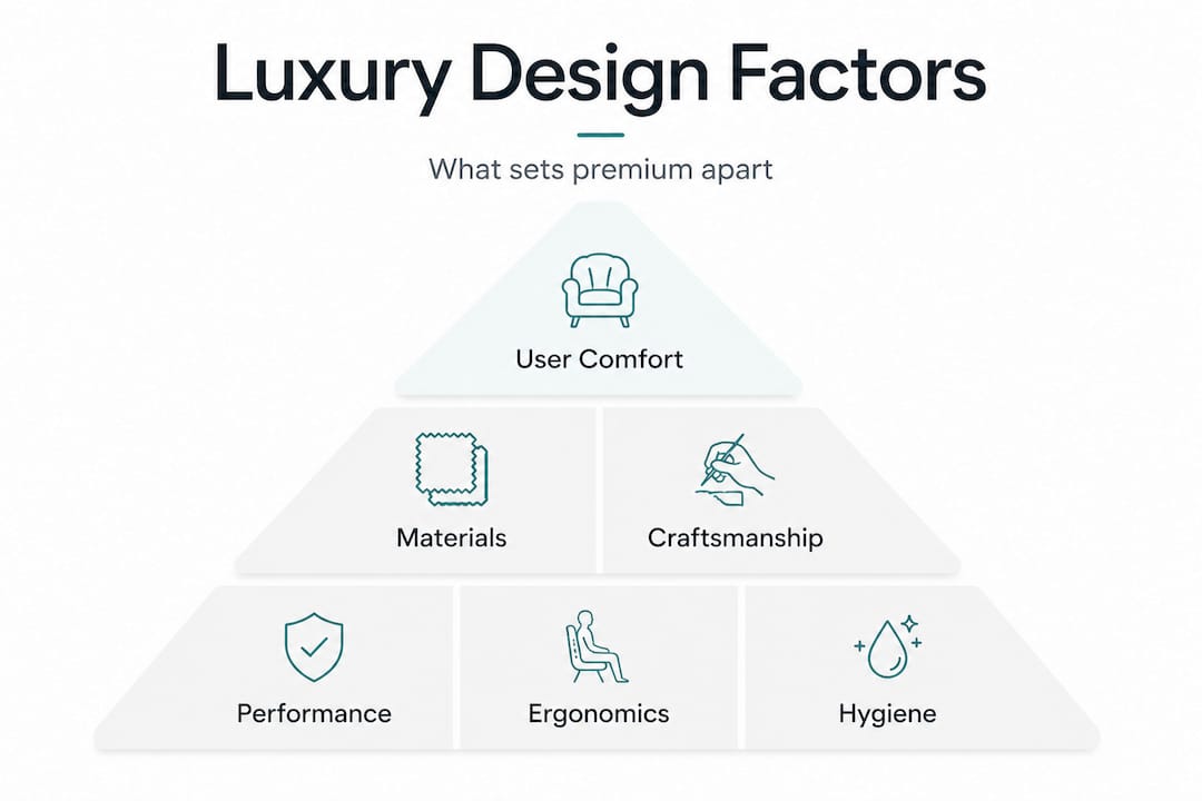 Infographic hierarchy of premium design qualities