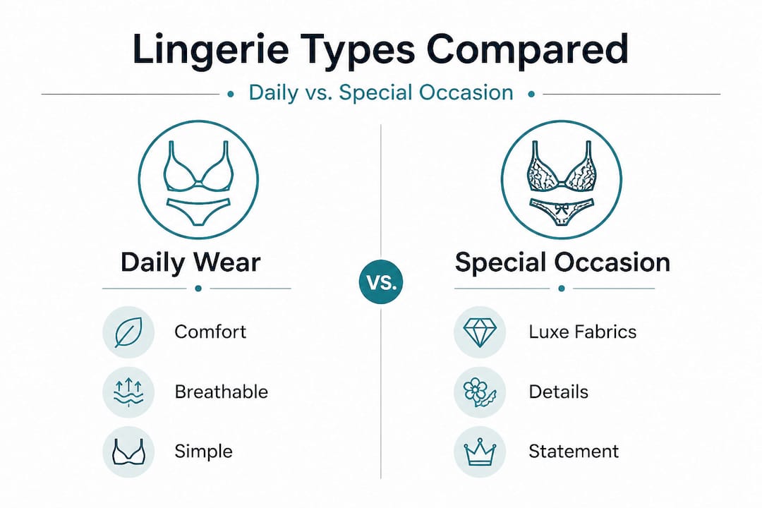 Infographic comparing daily and special occasion lingerie
