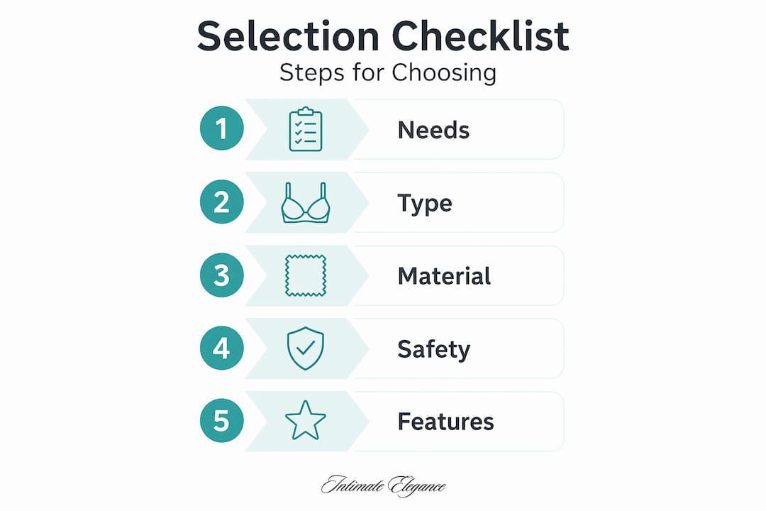 Infographic of device selection checklist steps