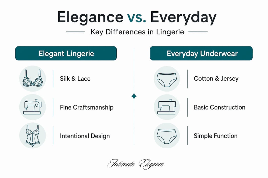Infographic comparing elegant vs everyday lingerie