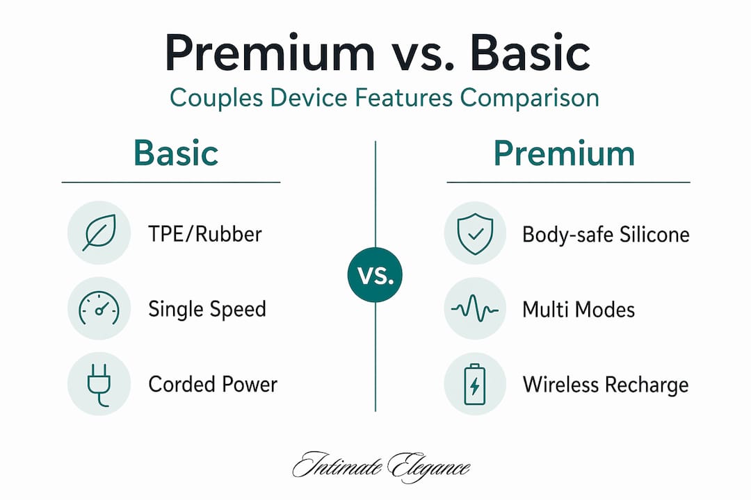 Infographic comparing premium and basic device features