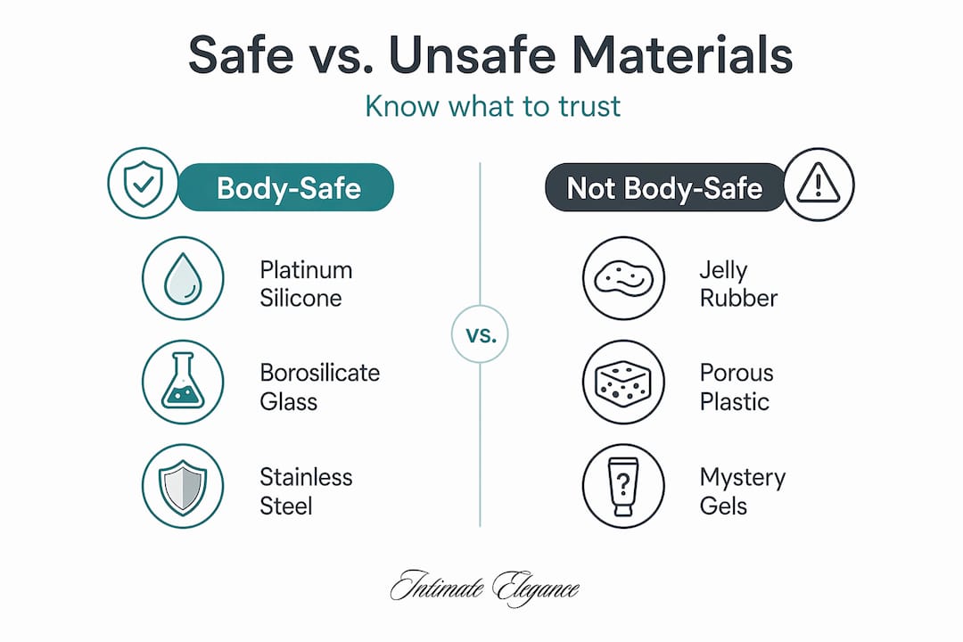 Body-safe versus unsafe materials infographic