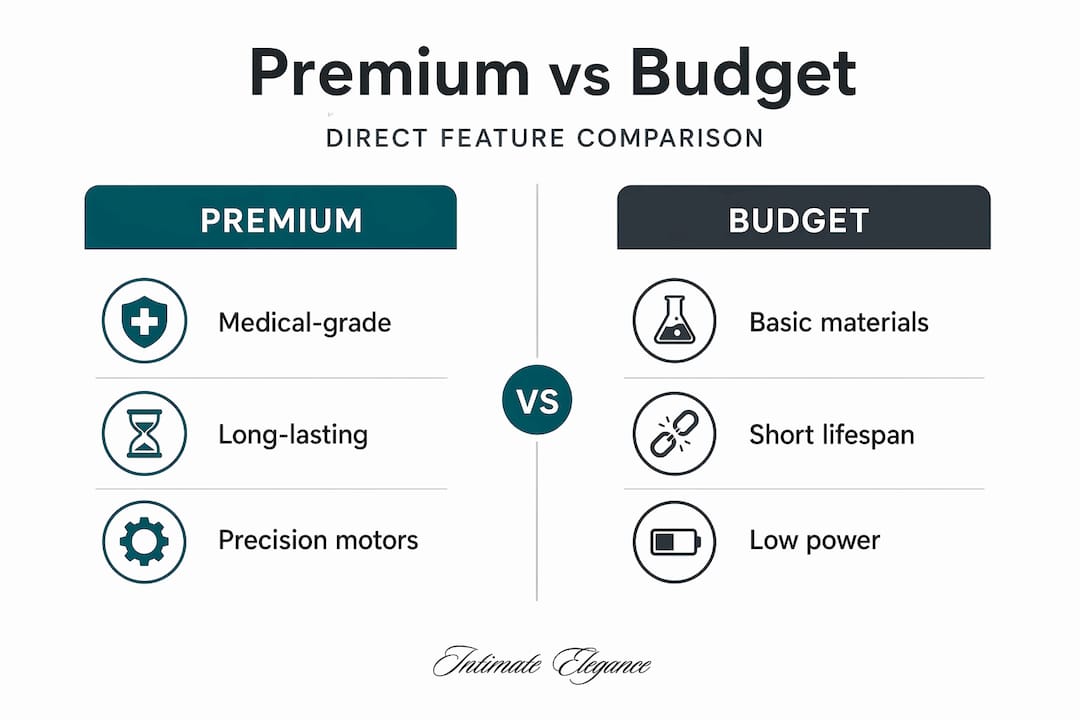 Premium vs budget feature comparison infographic