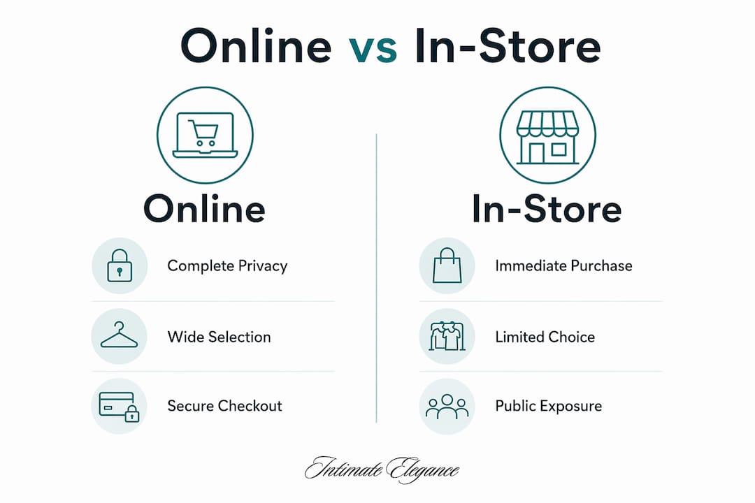 Infographic comparing online and in-store shopping