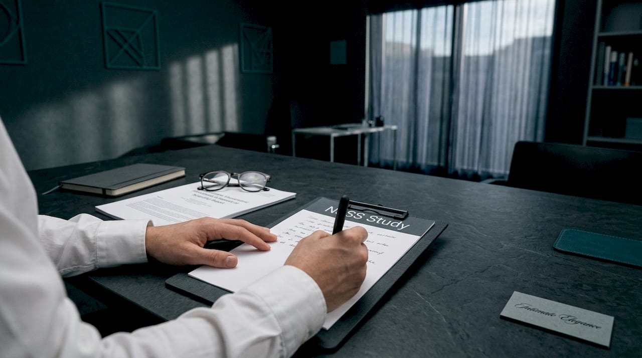 Researcher taking notes on sexual satisfaction study