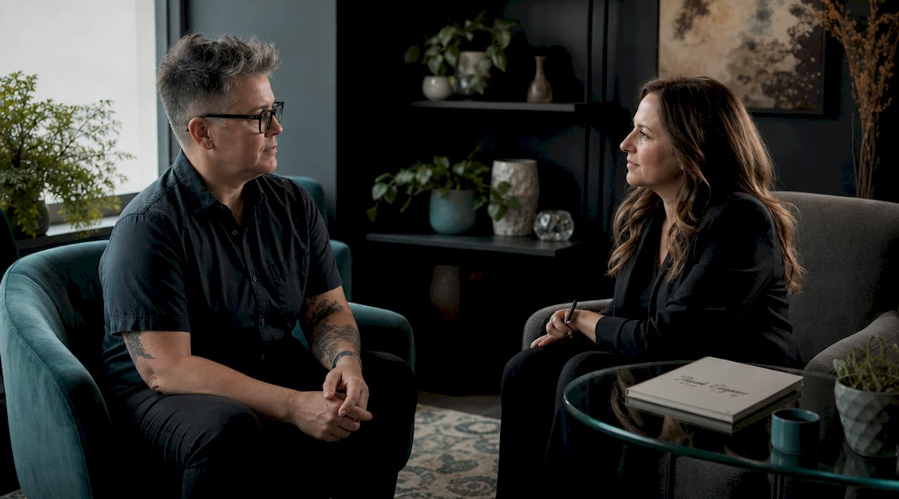 Client and therapist in session