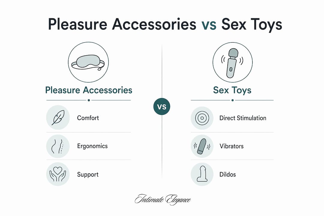 Infographic comparing pleasure accessories and sex toys
