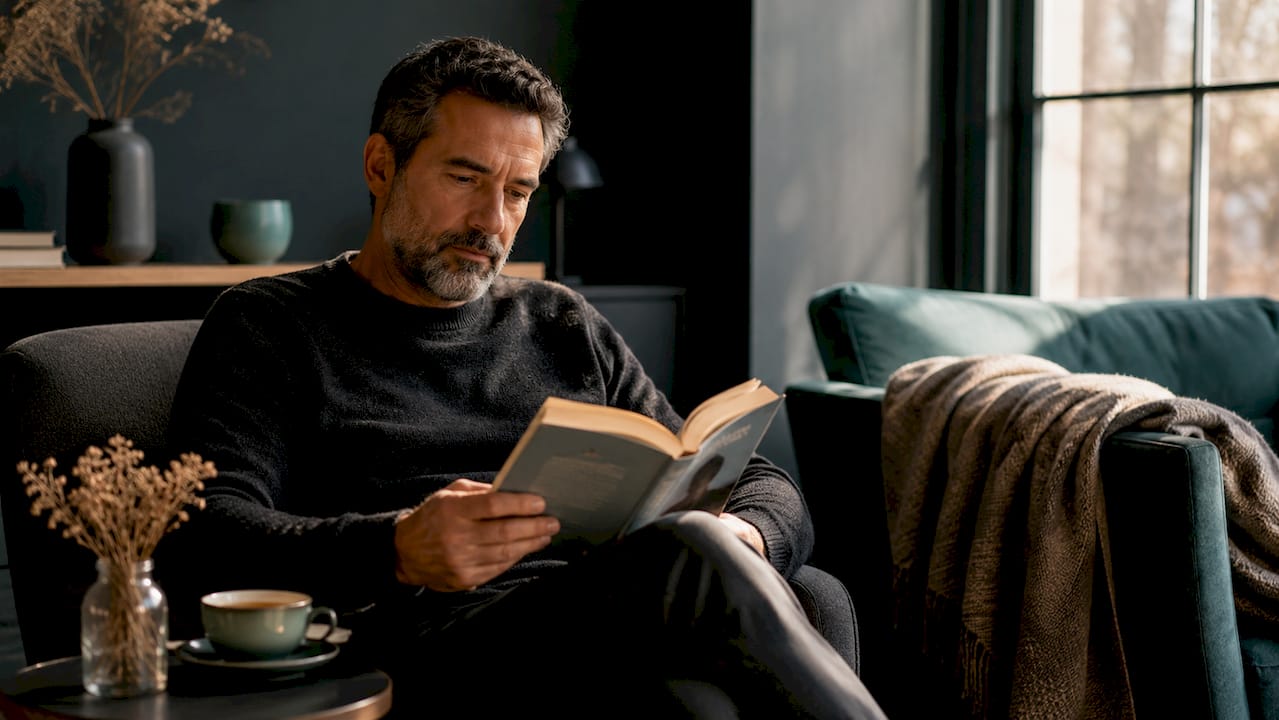 Hands holding book on self-knowledge