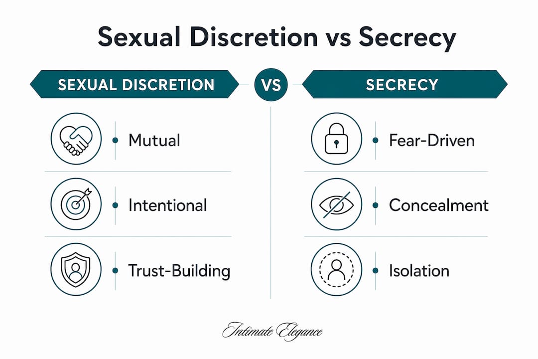 Infographic comparing sexual discretion and secrecy
