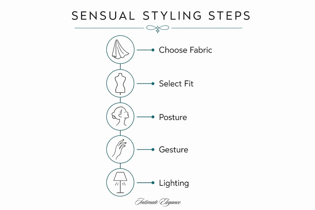 Infographic illustrating five key steps of sensual styling