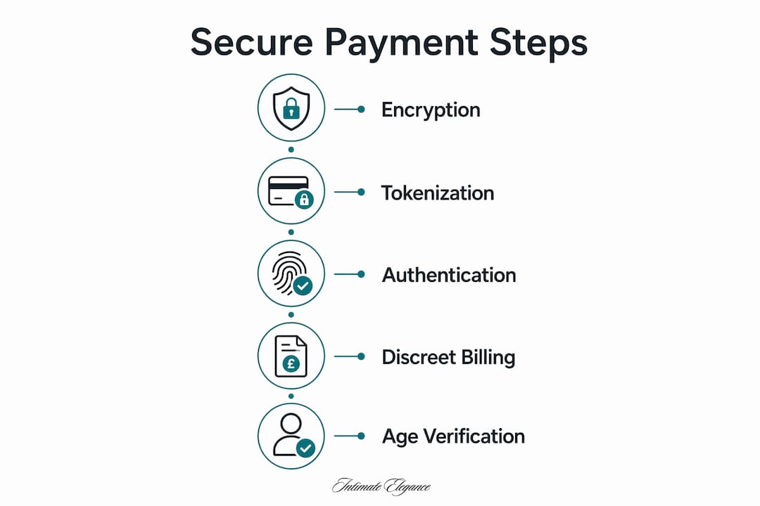 Infographic illustrating secure transaction steps