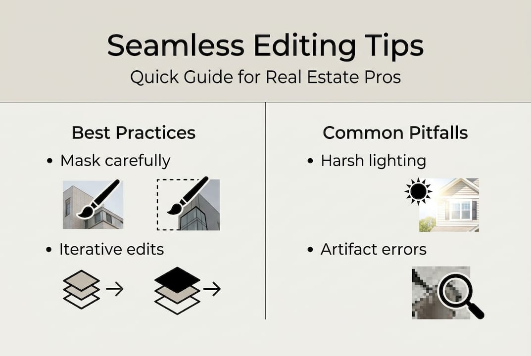 Infographic tips for seamless photo editing