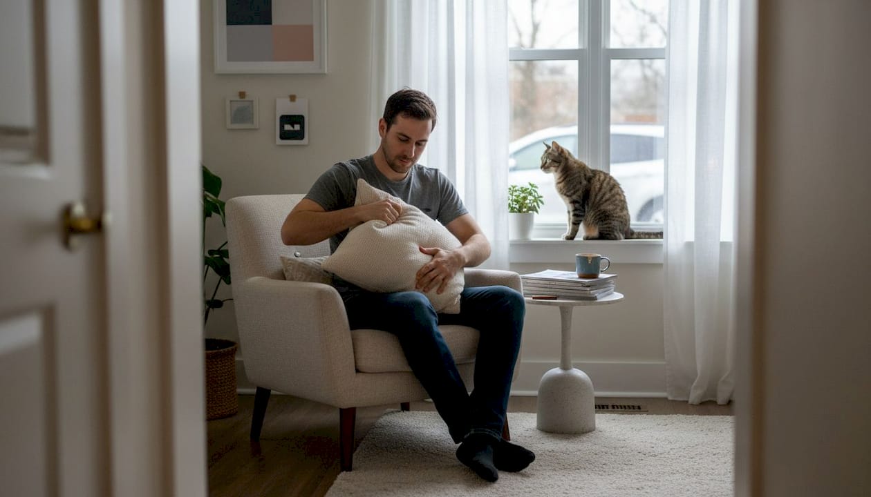 Man using window light for interior photo
