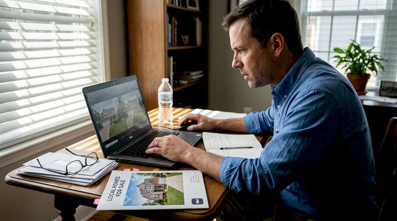 Agent comparing AI photo edits at desk